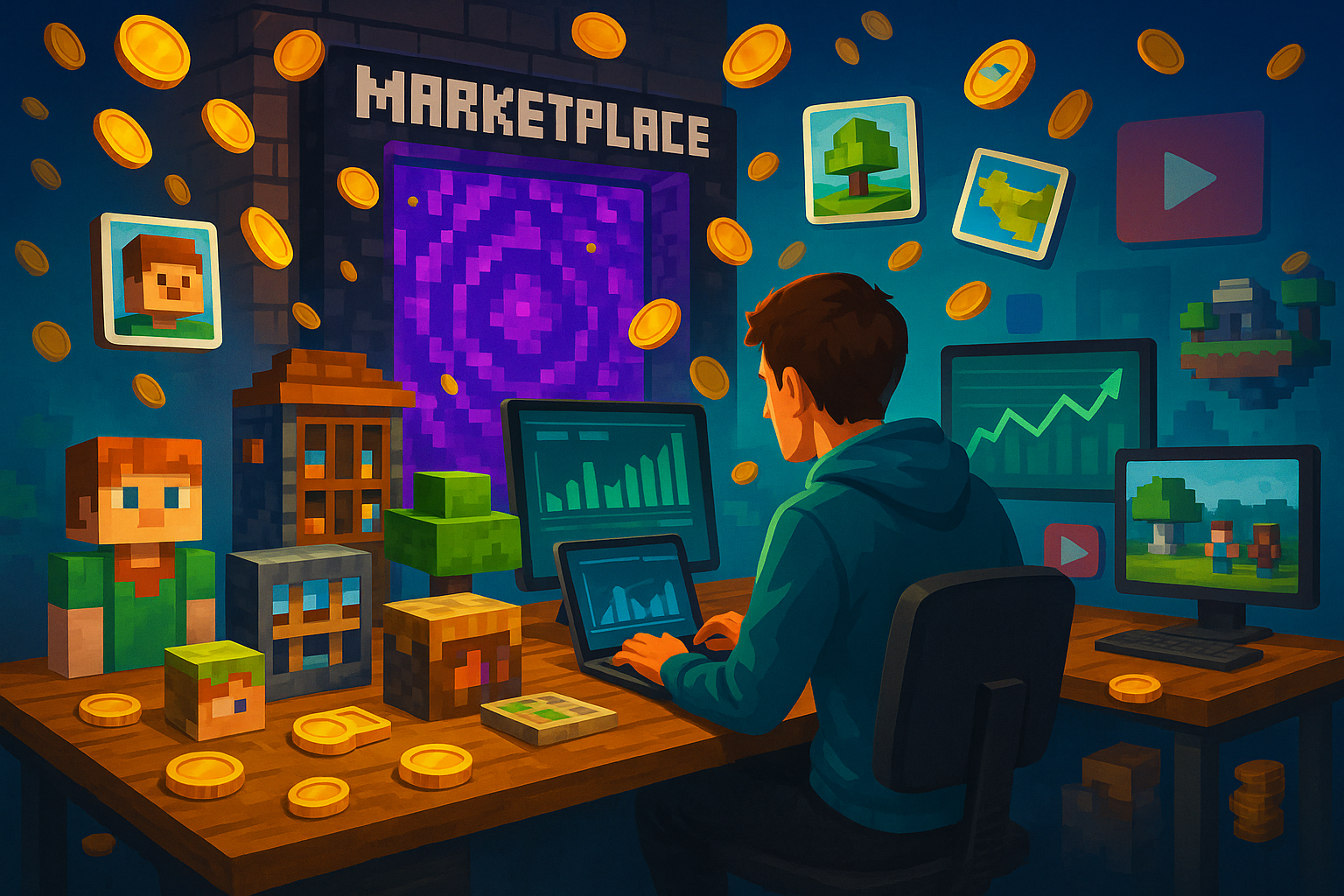 Giocatore Minecraft e Monetizzazione Online